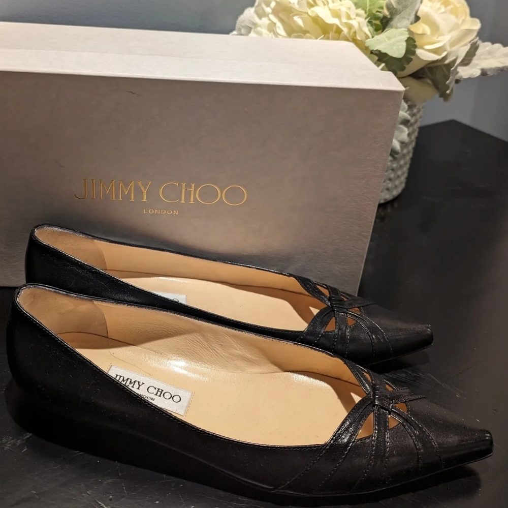 Jimmy Choo Black Flats - Picture 2 of 8